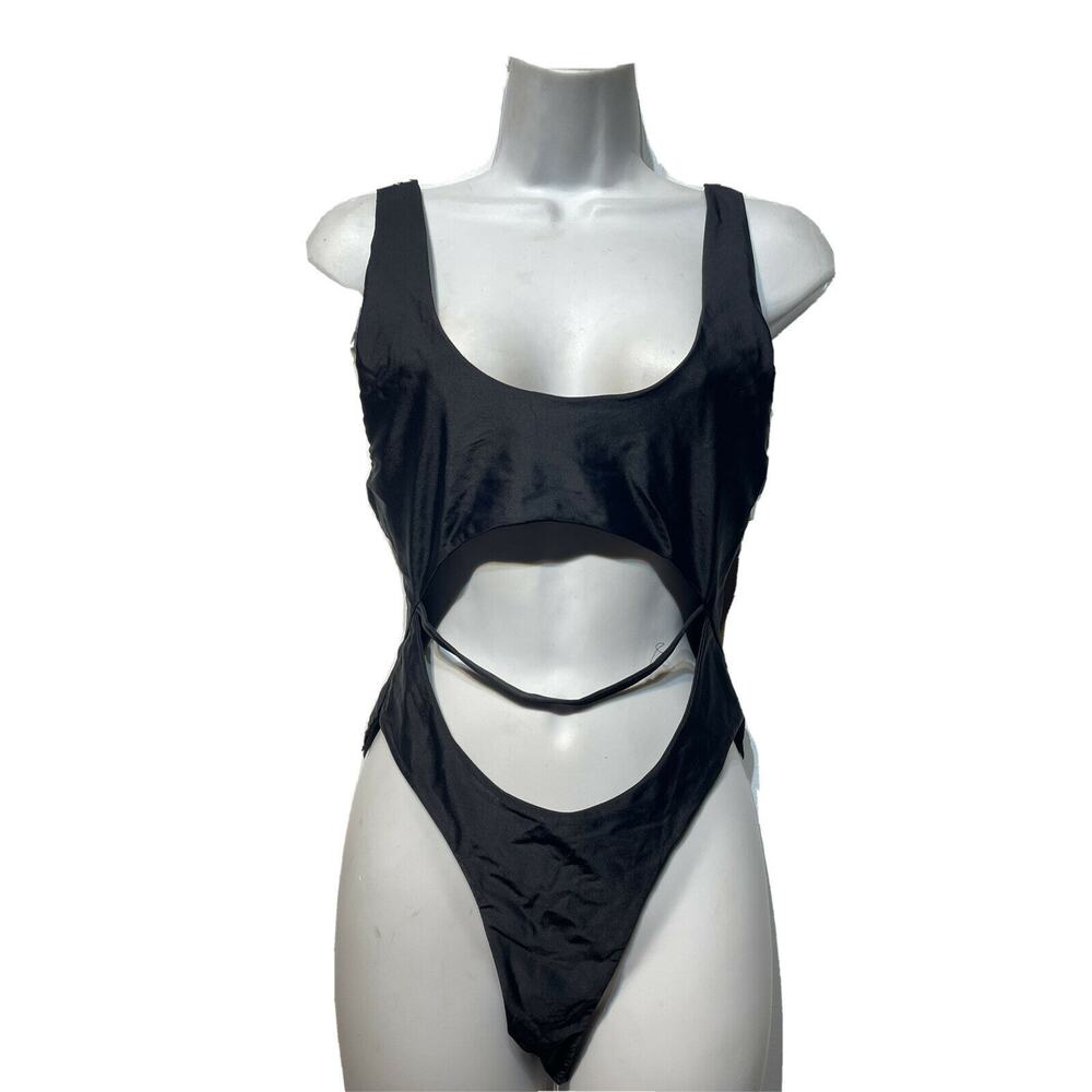 tiger mist black cutout Sleeveless bodysuit Size M